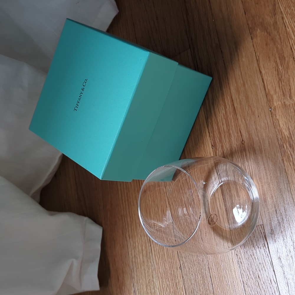 NIB Tiffany Stemless Wine Glass